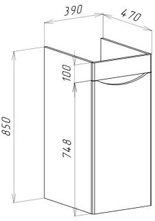Тумба под раковину для стиральной машины Bellezza Олиссия 100см левая белый 00000011195